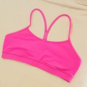 LULULEMON XL Pink Racerback Bralette Bra Mesh Insert - EUC